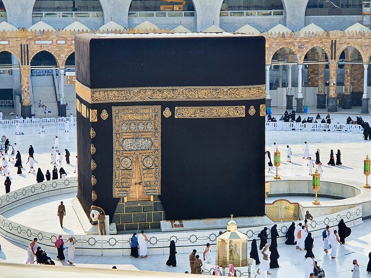 The Kaaba at Masjid al-Haram, Makkah — pilgrims performing Tawaf